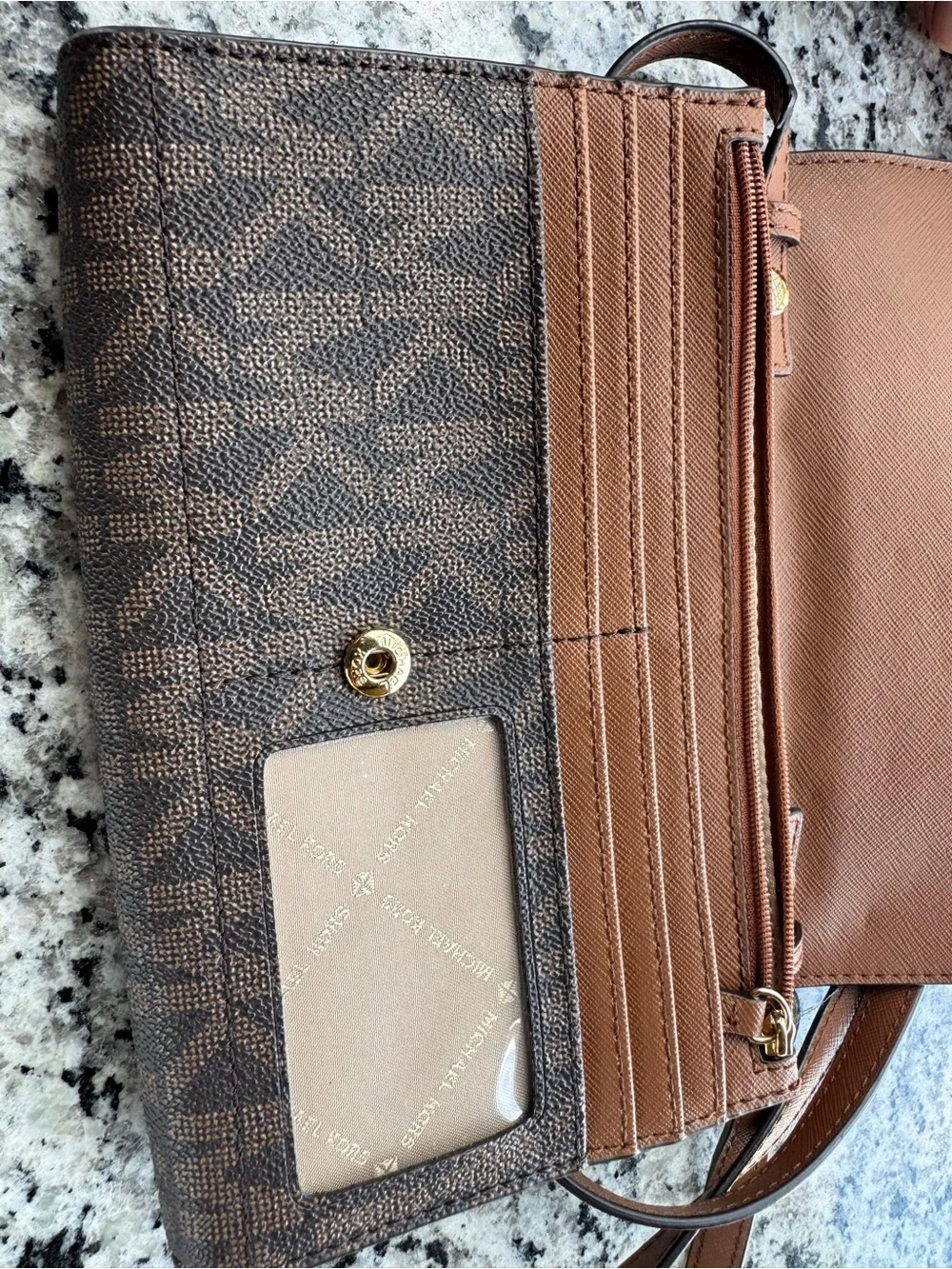 Michael Kors Brown and Dark Brown Signature Crossbody